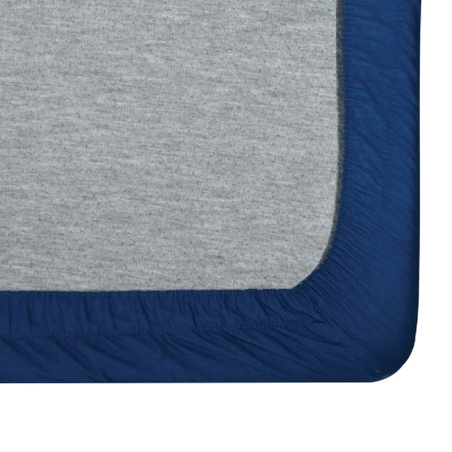 Premium Pure Cotton Fitted Bedsheet Navy Blue tuckin view