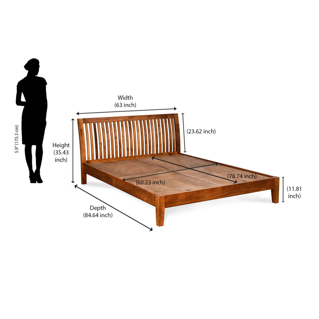 Acacia Solid Wooden Bed