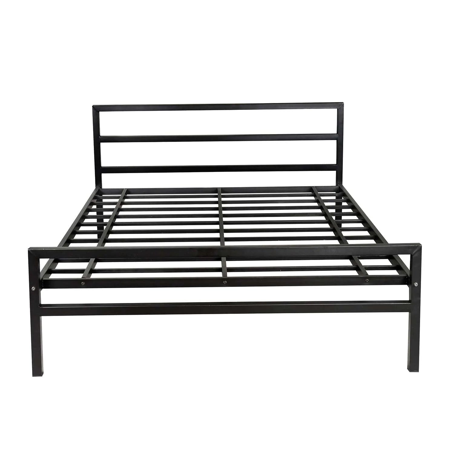 Striker Metal Bed Black Lite Dual mattress king bed front view